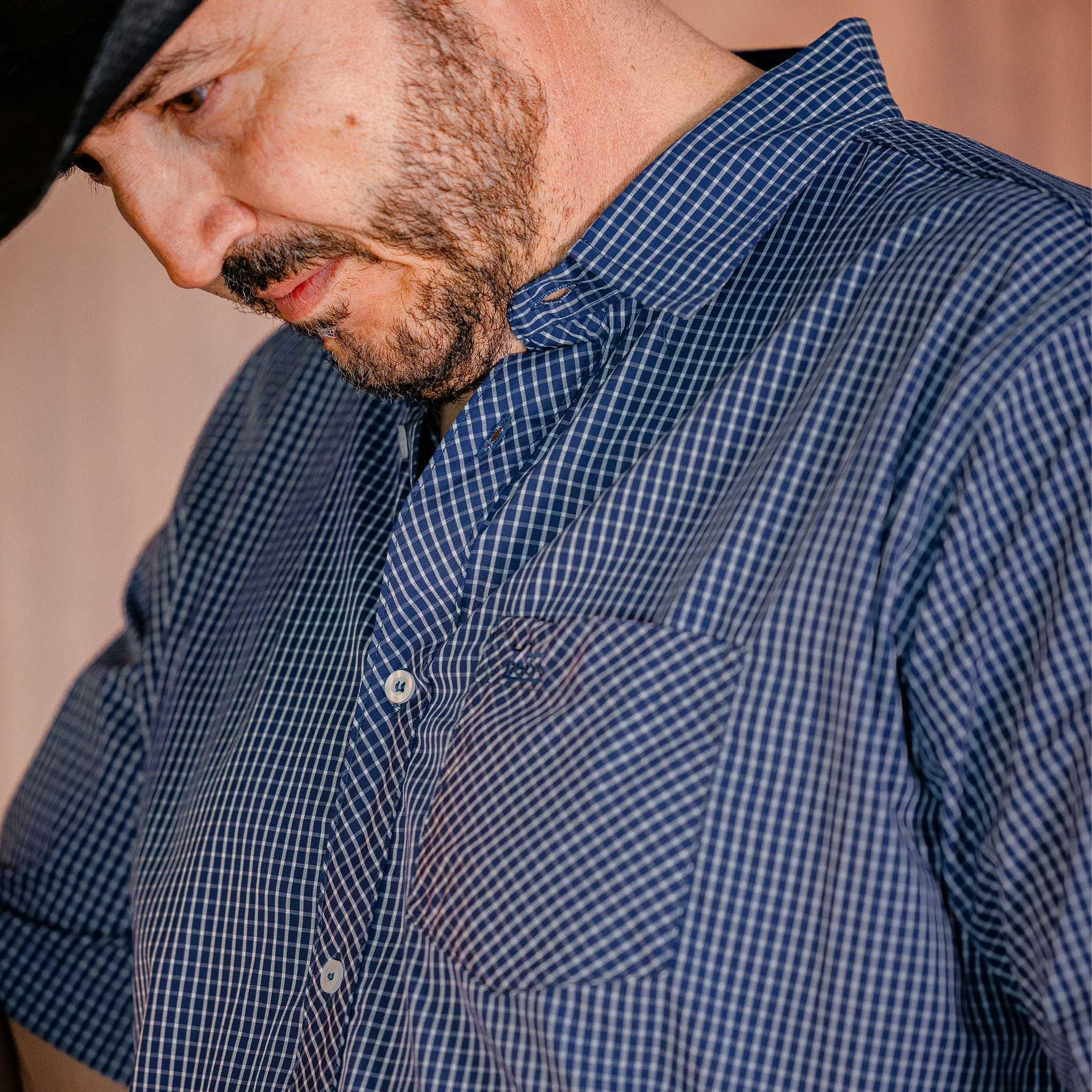 Camisa Xadrez Azul (Manga Curta)